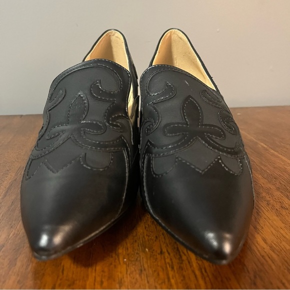 Bellini Bengal Pumps Women's Size 7, black Pointy Toe Kitten Heel Slip On. - Picture 3 of 11